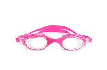 Pink Swim Goggles Isolated On White. Beach Object