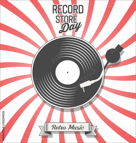 Cuadros en Lienzo Retro vinyl record store day background
