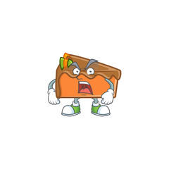 Sticker - Slice cake in the cartoon character angry.