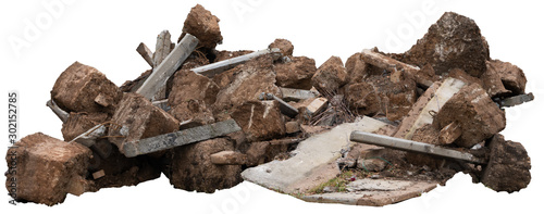 Cuadros en Lienzo construction debris garbage bags, garbage bricks, a pile of rubble and material