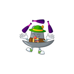 Sticker - Pilgrim hat with buckle in character juggling