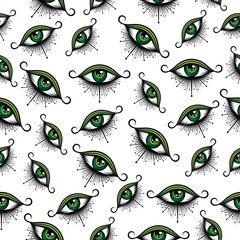 Canvas Print - Seamless pattern in the style of  eyes.  The pattern for the fabric cover, the book.