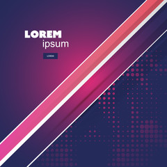 Poster - Design Template Layout with Abstract Spotted and Striped Background