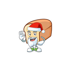 Sticker - Cute bread isolated of cartoon character santa claus.