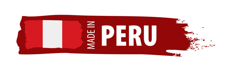 Wall Mural - Peru flag, vector illustration on a white background