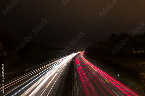 German autobahn at night Poster Mural XXL
