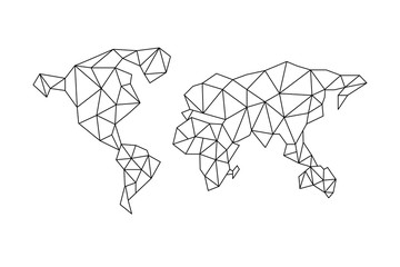 Wall Mural - Map of world. Geometry triangle stylized vector design