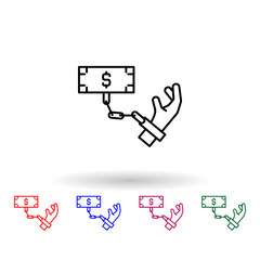 Poster - Bribe, money, hand multi color icon. Simple thin line, outline vector of corruption icons for ui and ux, website or mobile application