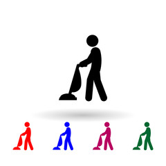 Poster - Man vacuum cleaner nolan icon. Simple glyph, flat vector of cleaning the house icons for ui and ux, website or mobile application