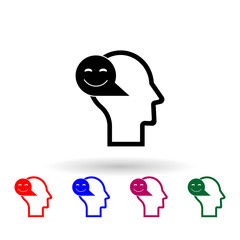 Poster - Human mind, positive multi color icon. Simple thin line, outline vector of human mind icons for ui and ux, website or mobile application