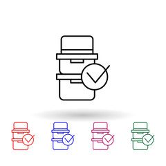 Poster - Reusable food package multi color icon. Simple thin line, outline vector of no plastic icons for ui and ux, website or mobile application