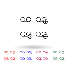 Poster - Set of voice recording multi color icon. Simple thin line, outline vector of phone icons for ui and ux, website or mobile application