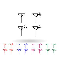 Poster - Set of signal multi color icon. Simple thin line, outline vector of phone icons for ui and ux, website or mobile application