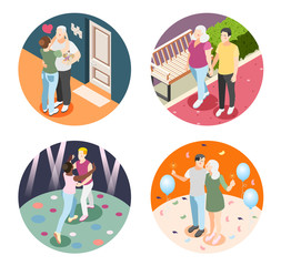 Sticker - Different Couples 2x2 Design Concept