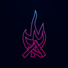 Poster - Bonfire nolan icon. Simple thin line, outline vector of camping icons for ui and ux, website or mobile application