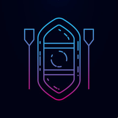 Poster - Inflatable boat nolan icon. Simple thin line, outline vector of camping icons for ui and ux, website or mobile application