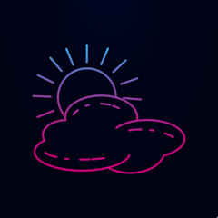 Poster - The sun behind the clouds nolan icon. Simple thin line, outline vector of camping icons for ui and ux, website or mobile application