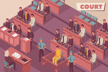 Sticker - Justice Room Isometric Background