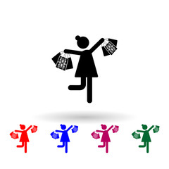 Poster - Shopper, bags multi color icon. Simple glyph, flat vector of black friday icons for ui and ux, website or mobile application