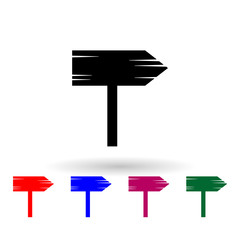 Poster - Old road sign multi color icon. Simple glyph, flat vector of wild west material icons for ui and ux, website or mobile application