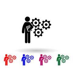 Poster - man with engineer degree multi color icon. Simple glyph, flat vector of student degree icons for ui and ux, website or mobile application