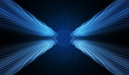 Poster - Abstract blue tech background with lines