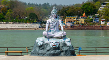 Lord Shiva Statue At Ganga (ganges) River, Rishikesh, Uttarakhand, India