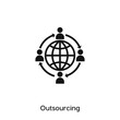 outsourcing icon. outsourcing vector symbol. Linear style sign for mobile concept and web design. outsourcing symbol illustration. Pixel vector graphics - Vector	