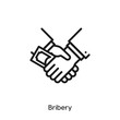 bribery icon. bribe icon vector. Linear style sign for mobile concept and web design. bribery symbol illustration.	