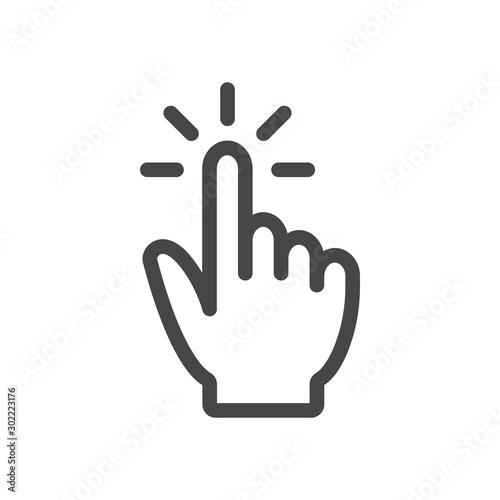 Fotografía Touch outline vector illustration icon isolated on white background