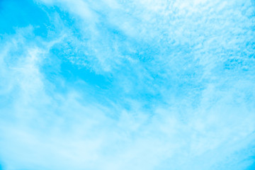 Wall Mural - Vintage abstract summer background,  Turquoise color sky and moving white cloud