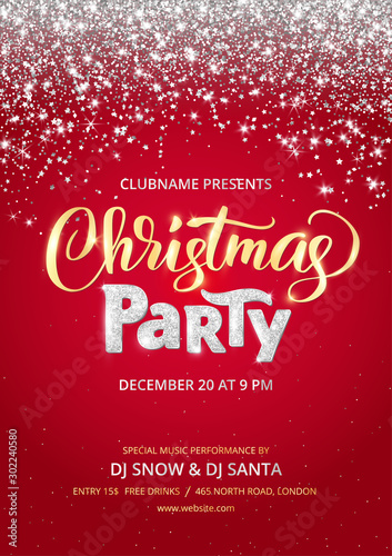 Cuadros en Lienzo Christmas party poster template