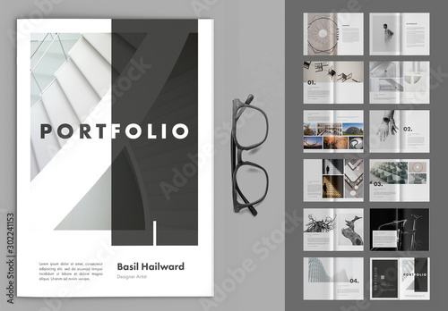 Portfolio Layout With Gray Accents Buy This Stock Template