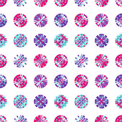 Poster - Creative Digital pixels in circle form vector seamless pattern. tiny squares in round shape. vector digital background design element