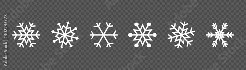 Fotomural Snowflake set on isolated background