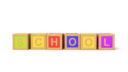 Fototapete - 3d rendering of alphabet toy blocks.