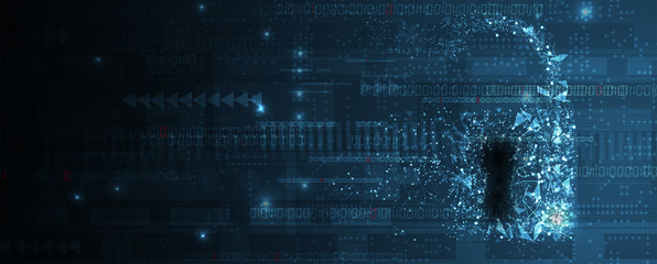 Cybersecurity and information or network protection. Future technology web services for business and internet project