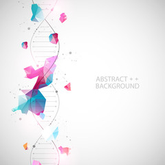 Aufkleber - DNA molecules science template, abstract background. Vector illustration.