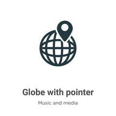Poster - globe with pointer vector icon on white background. flat vector globe with pointer icon symbol sign 