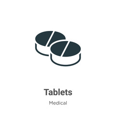 Poster - Tablets vector icon on white background. Flat vector tablets icon symbol sign from modern medical collection for mobile concept and web apps design.