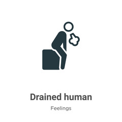 Poster - Drained human vector icon on white background. Flat vector drained human icon symbol sign from modern feelings collection for mobile concept and web apps design.
