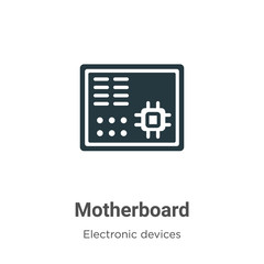 Poster - Motherboard vector icon on white background. Flat vector motherboard icon symbol sign from modern electronic devices collection for mobile concept and web apps design.