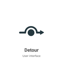 Detour Vector Icon On White Background. Flat Vector Detour Icon Symbol Sign From Modern User Interface Collection For Mobile Concept And Web Apps Design.