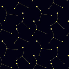 Wall Mural - Seamless pattern with constellation Cancer. Abstract print with The Crab