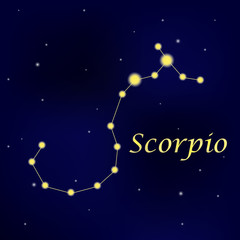Wall Mural - Pattern with constellation Scorpio. Abstract print with The Scorpion.