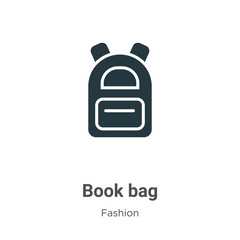 Poster - Book bag vector icon on white background. Flat vector book bag icon symbol sign from modern fashion collection for mobile concept and web apps design.