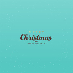 Wall Mural - Christmas background with simple text Merry Christmas - season's greetings on green background.
