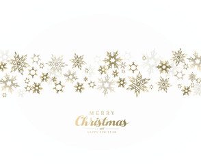 Merry Christmas vector illustration with many snowflakes on white background.