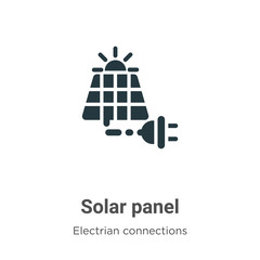 Poster - Solar panel vector icon on white background. Flat vector solar panel icon symbol sign from modern electrian connections collection for mobile concept and web apps design.
