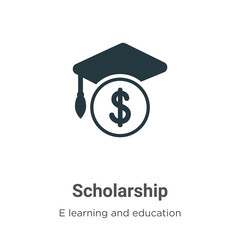Poster - Scholarship vector icon on white background. Flat vector scholarship icon symbol sign from modern e learning and education collection for mobile concept and web apps design.